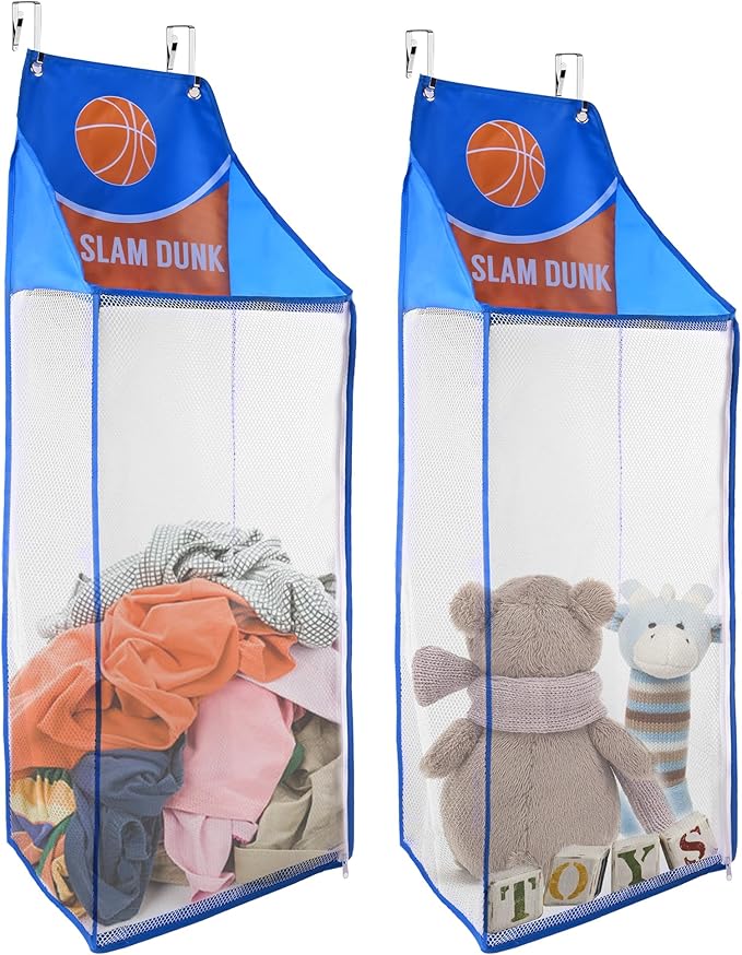 SPINFOX 2 Pack Over the Door Laundry Hamper, Hanging Basketball Laundry Hamper
