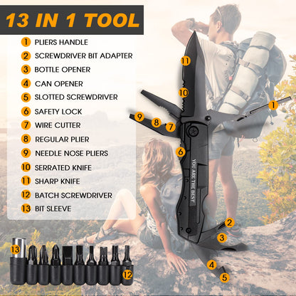 Gifts for Men - 6-in-1 Gift Set with Stainless Steel Tumbler,Multi-Tool Knife,LED Gloves & Tool Pen Keepsake Box | Last Minute Birthday, Father's Day Anniversary Box Gifts for Dad,Husband