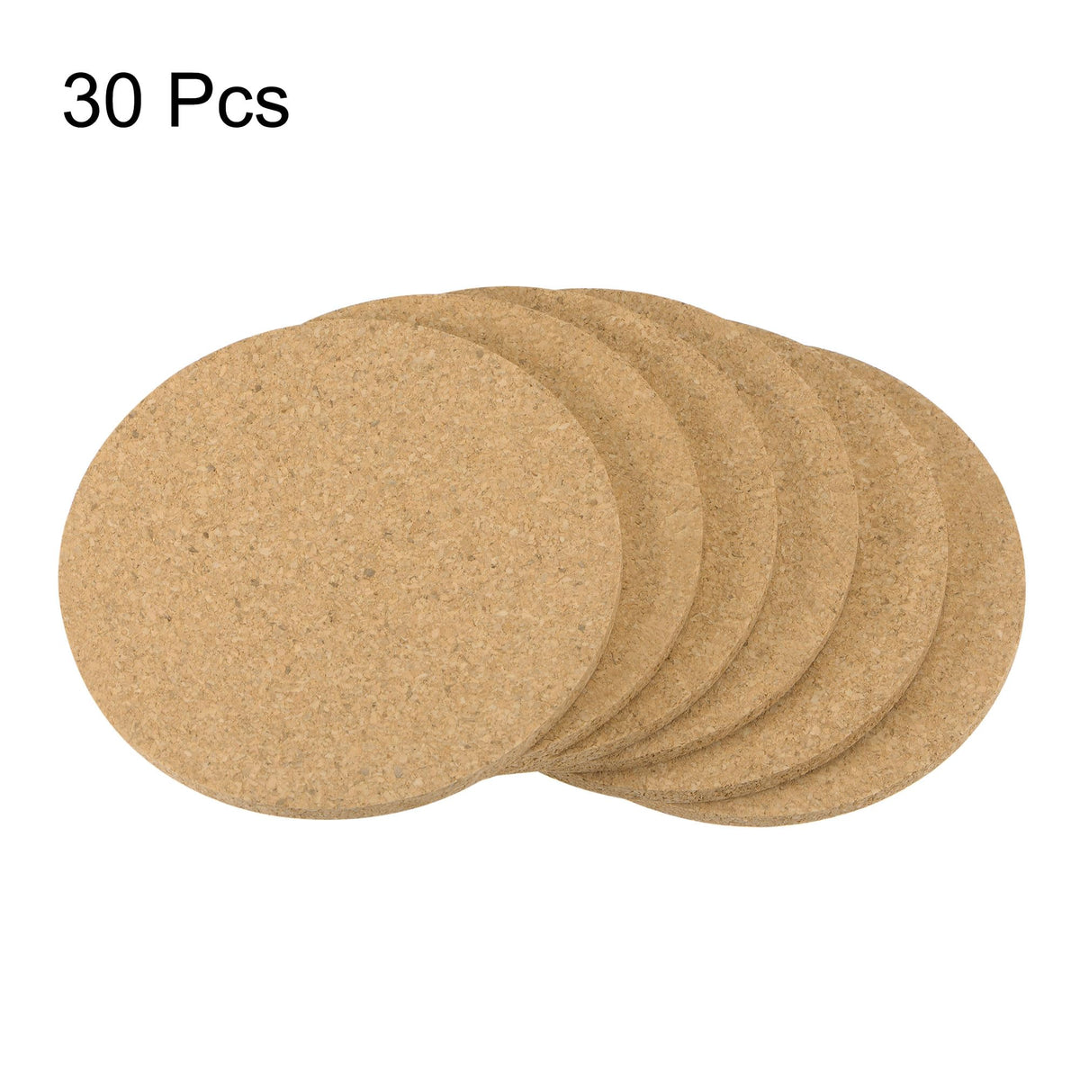 uxcell Cork Coasters Wooden Trivet Drinks Mats, Round 3.5 Inch Diameter, 0.16 Inch Thick for Home Bar Kitchen Restaurant Lab, Yellow, Pack of 30