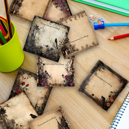 9 Pieces Gothic Style Sticky Notes Self-Adhesive Gothic Style Design Note Pads Gothic Style Sticky Memo Notes for School Office Home Supplies Students Teachers Gift