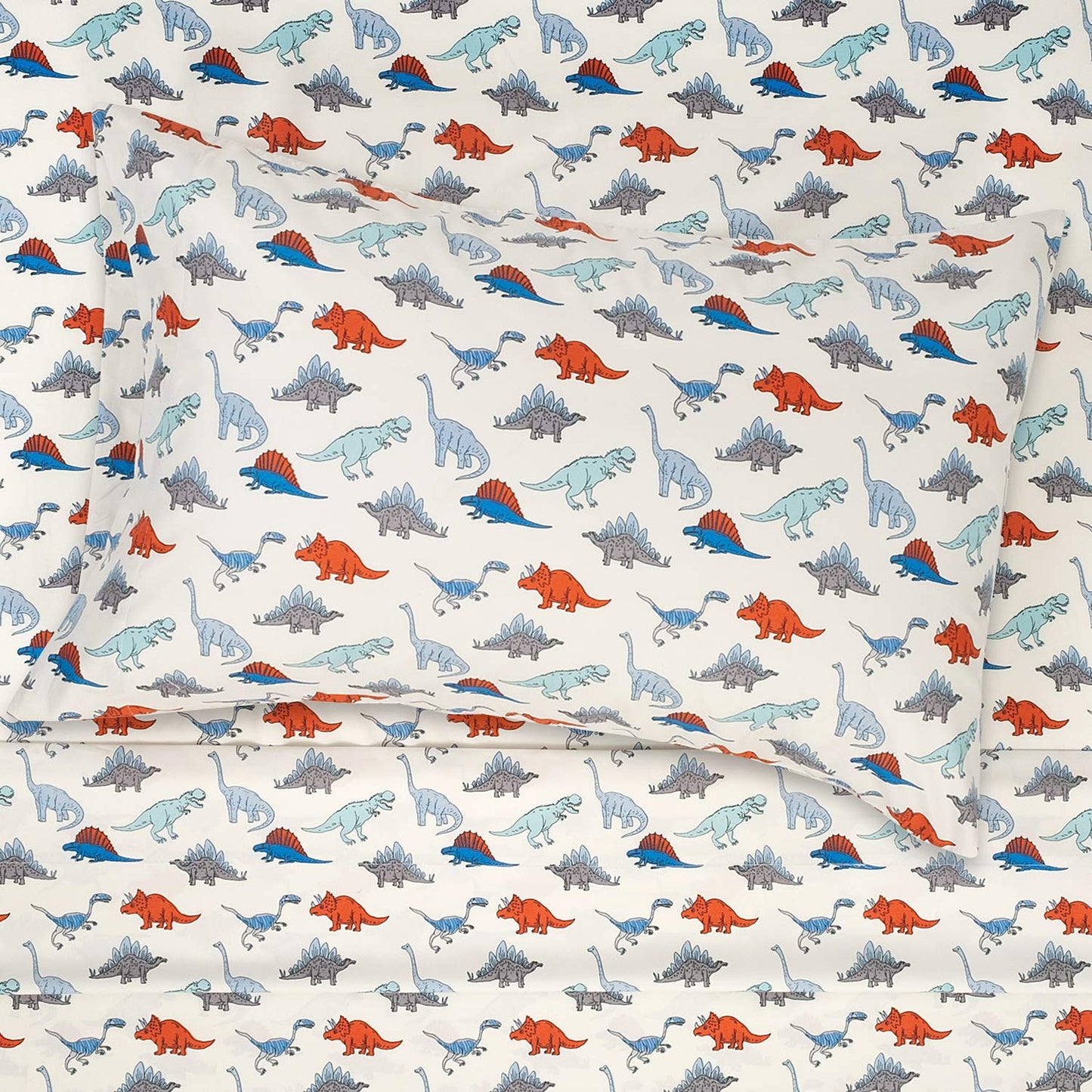1500 Supreme Kids Bed Sheet Collection - Fun Colorful and Comfortable Boys and Girls Toddler Sheet Sets - Deep Pocket Wrinkle Free Soft and Cozy Bedding - Twin XL, Dinosaurs