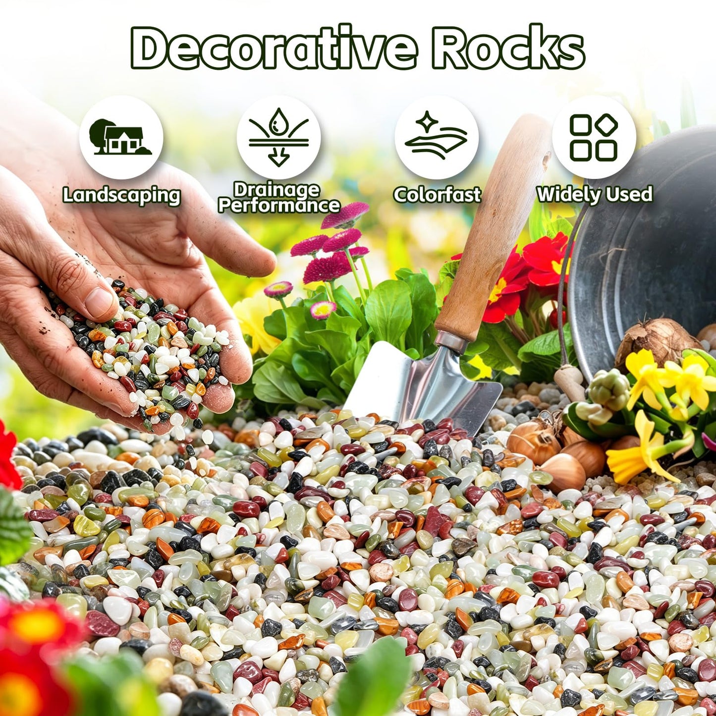 10 lbs Succulent Rocks,3/8 Inch Colorful Pebbles,Small Pebbles for Plants,Suitable for Vases, Cactus Potted Plants, Fish Tanks,Fountain