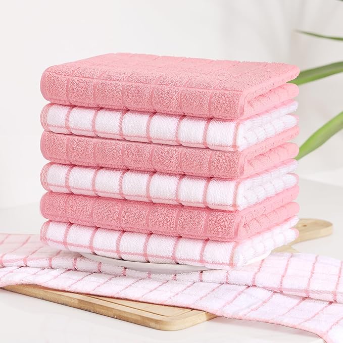 Homaxy Premium Cotton Kitchen Towels 16"x 28", Large Natural Ring Spun 390 GSM