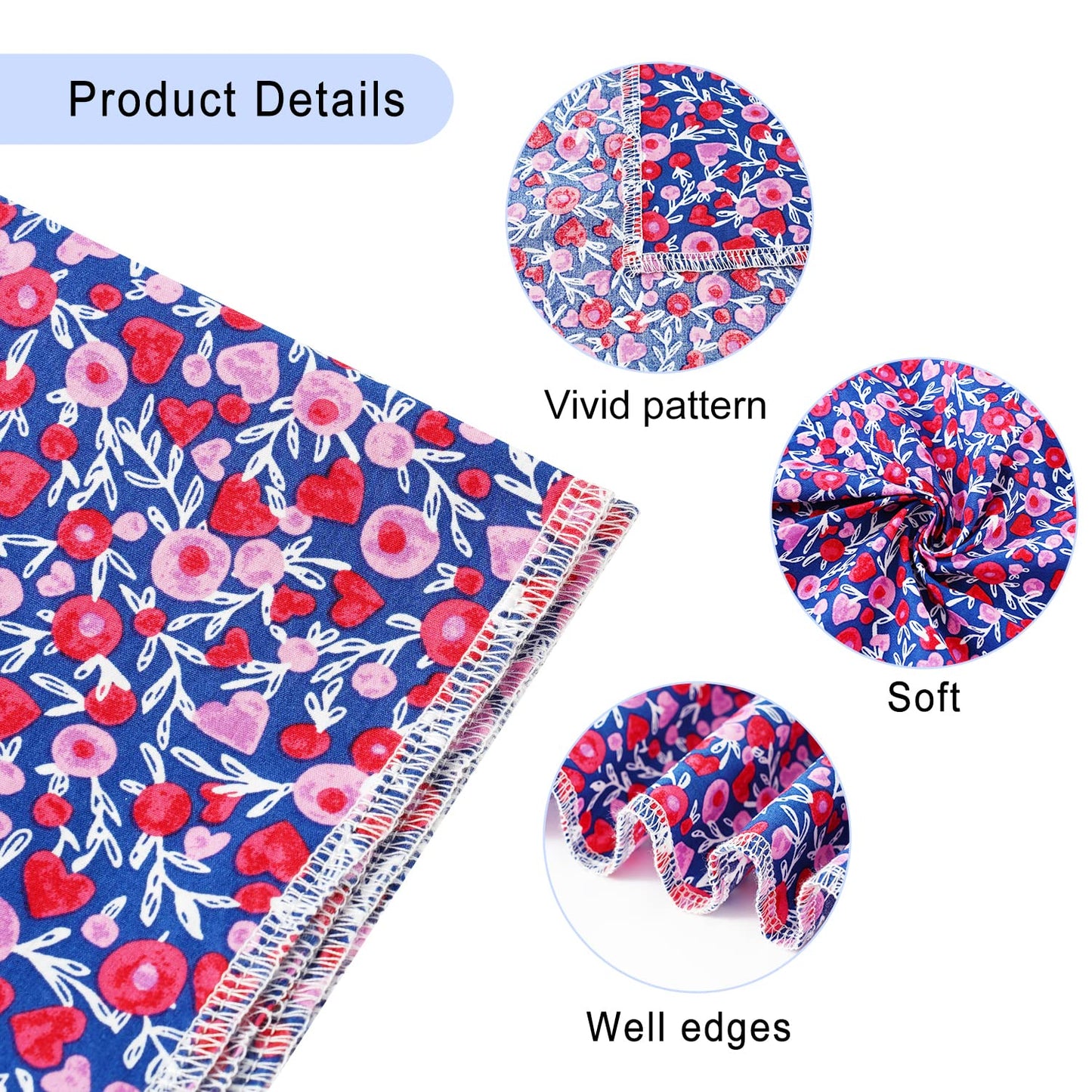 E-Clover Cute Girl Dog Bandanas & Matching Scrunchie Set Heart Dog Bandana Scarf with Bow Hair Ties for Medium Large Dogs Pet Owner Mom Gifts Pink Floral