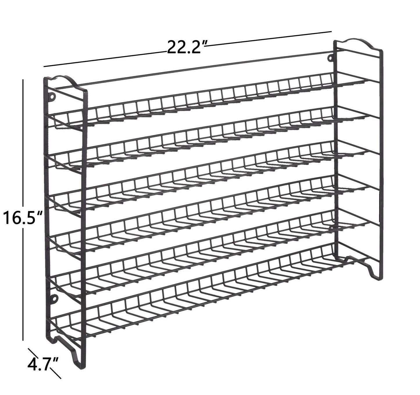SWOMMOLY Spice Rack Organizer with 72 Empty Square Spice Jars, 340 Spice Labels with Chalk Marker and Funnel Complete Set,for Countertop,Cabinet or Wall Mount, Black
