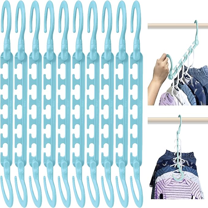 Wonder Hanger Max 10-Pack Space Saving Hangers, Reinforced Hooks Swivels 360°