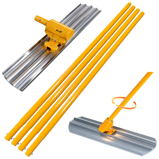 KJE Aluminum Magnesium Alloy Bull Float Concrete Tools 48 x 8 inch, Round End, Board Kit trowel Tool Cement Tools Float Bracket Concrete Tools with 48 inch Handles x 4,Screeding tool kit