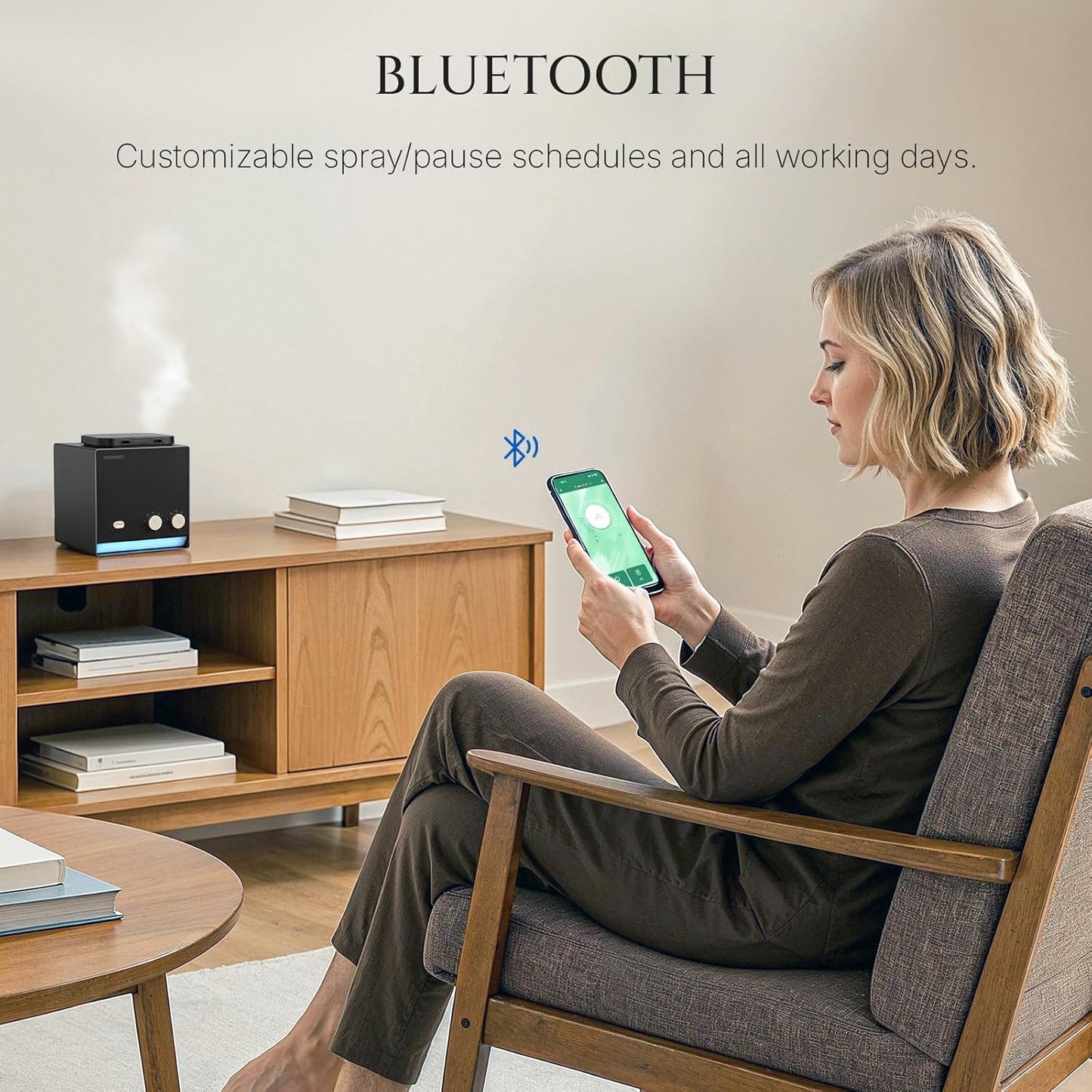 Smart Aroma Dual-Scent Waterless Essential Oil Diffuser, Cold Air Tech Scent Air Machine for 2000 Sq Ft, 2×200ml Hotel Collection Diffuser for Home & Office (Black Titanium, Two Scents)