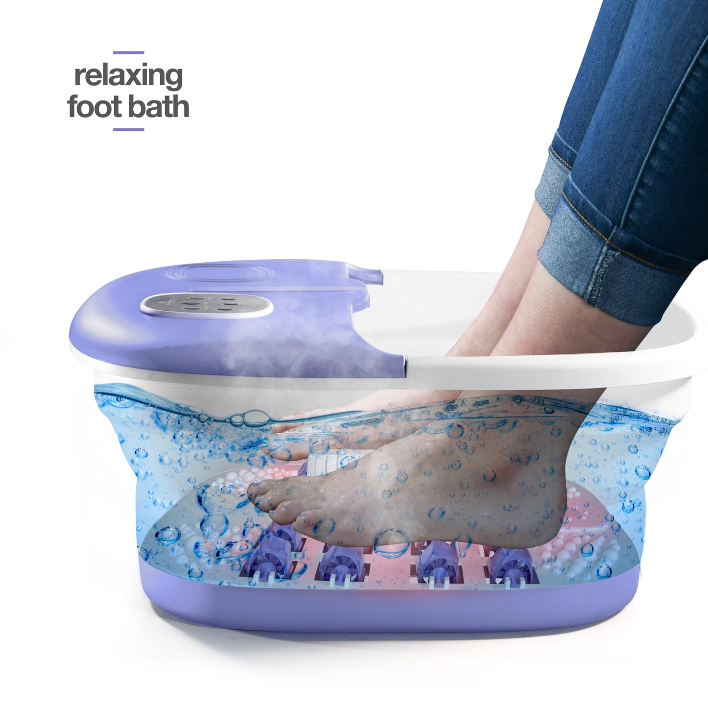 Medical king Foot Spa with Heat and Massage and Jets Includes A Remote Control A Pumice Stone Collapsible Massager with Bubbles and Vibration