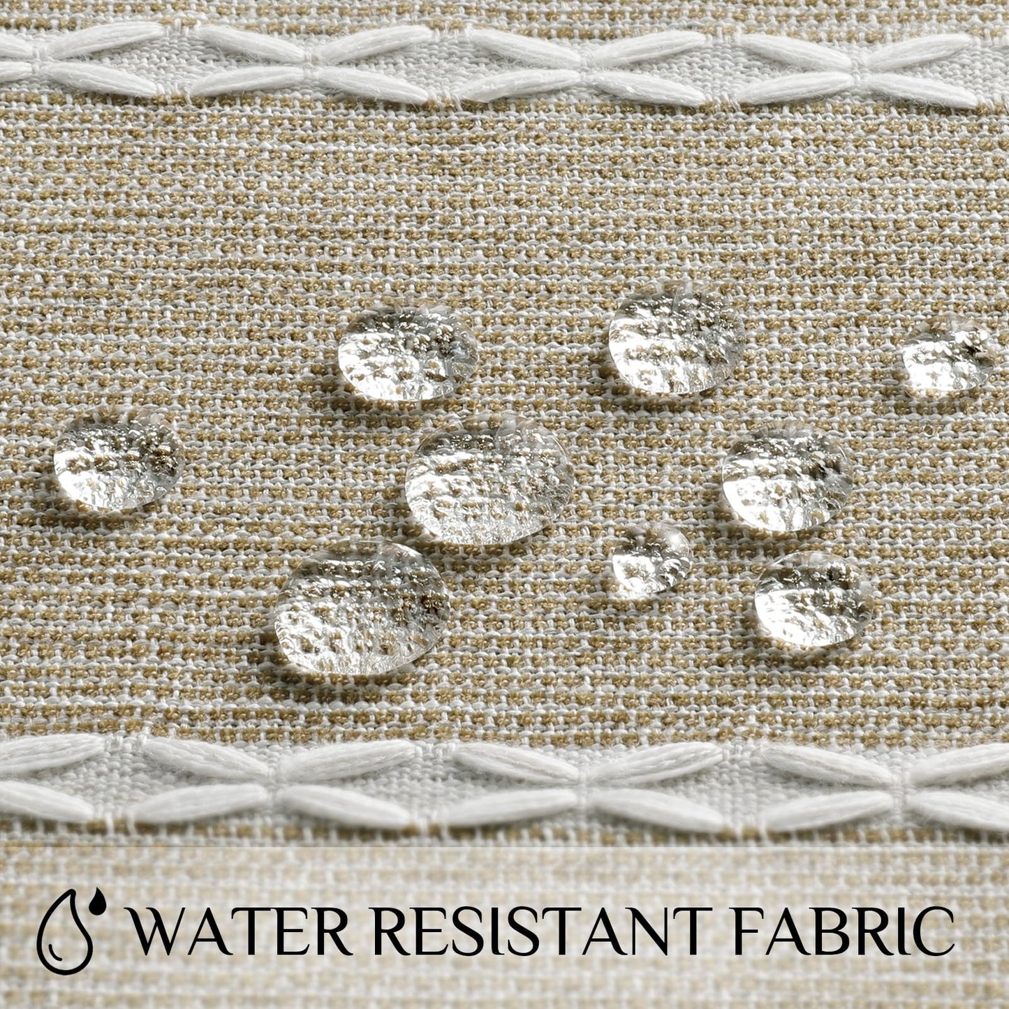 Softalker Outdoor Linen Tablecloth Square, Waterproof Cotton Boho Farmhouse Table Cloths with Tassel, Heavy Weight Wrinkle Free Table Cover for Picnic Camping Dining - 55 x 55 Inch, Coffee Lines