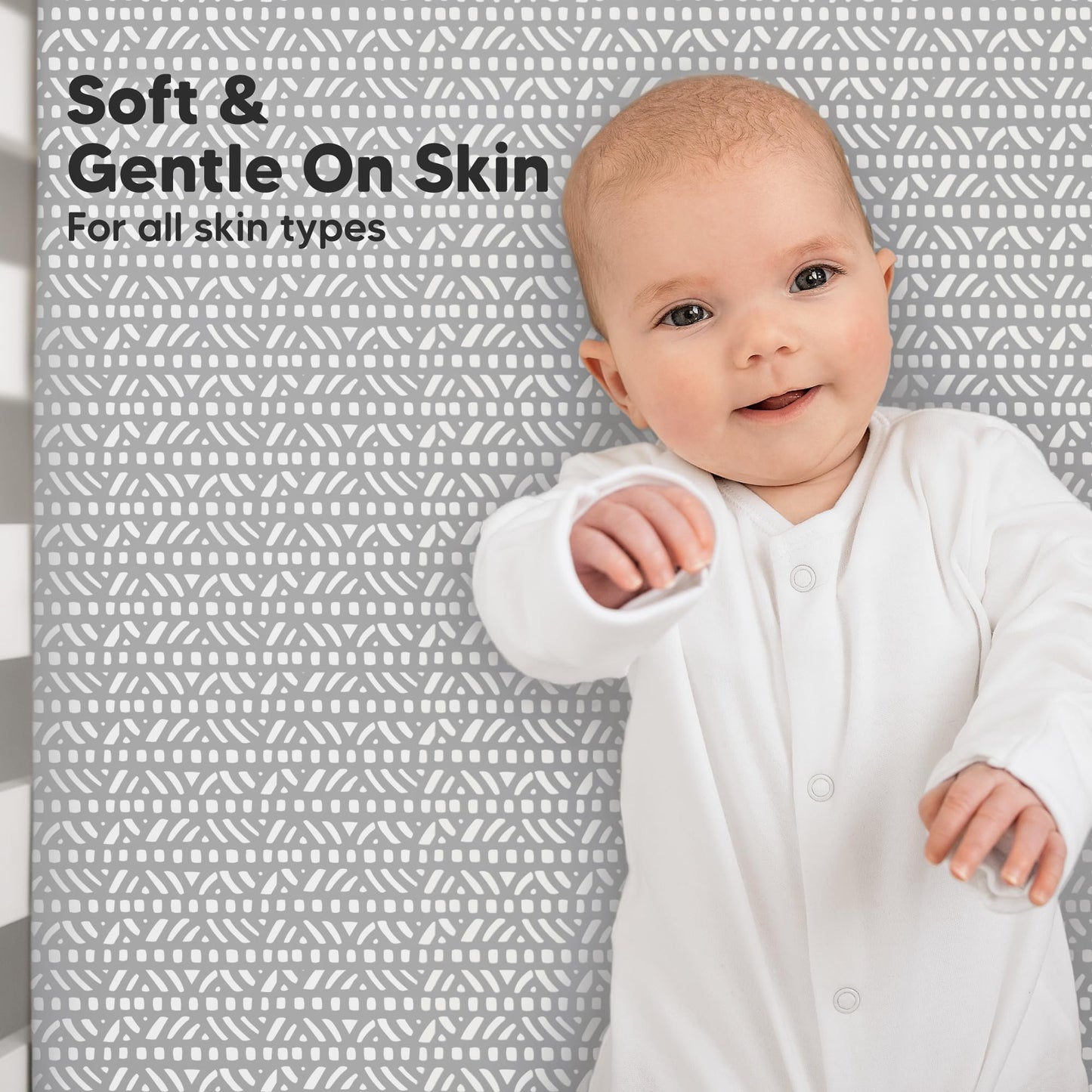 KeaBabies 2-Pack Organic Cotton Crib Sheets for Boys, Girls - 52x28 Fitted Crib Mattress Sheet Neutral, Breathable Cover for Baby Bed Set, Toddler Mattress, Soft & Cute Prints (Nordic)
