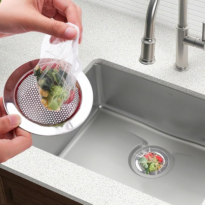 200 PCS Kitchen Mesh Sink Strainer, Disposable Sink Strainer Covers, Drain Nets