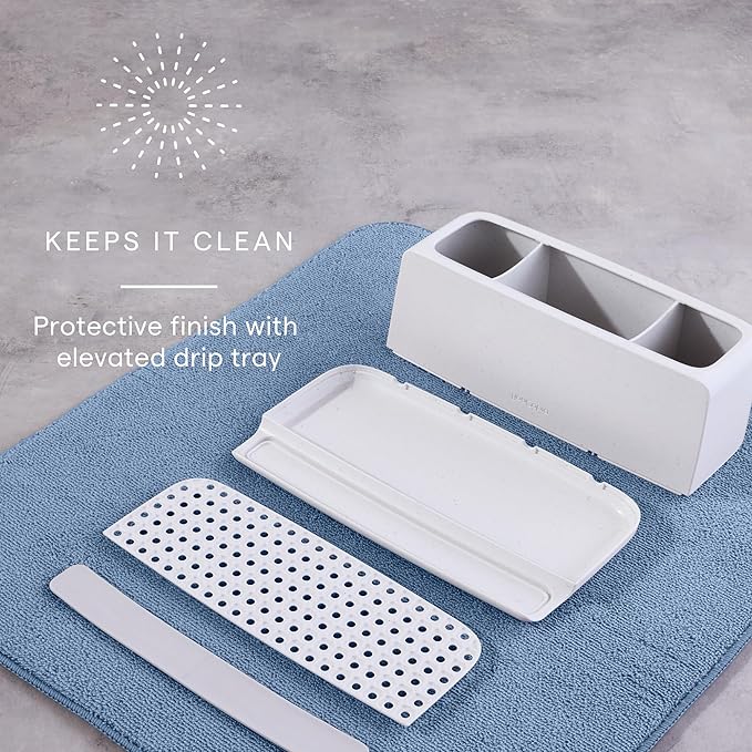 YouCopia The Ledge Toothbrush Holder, Bathroom Vanity Counter Organizer