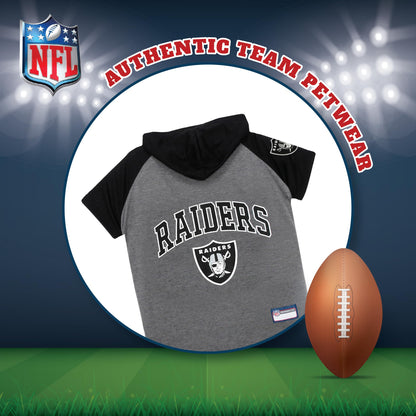 Pets First NFL Oakland Raiders Hoodie for Dogs & Cats. | NFL Football Licensed Dog Hoody Tee Shirt, Small| Sports Hoody T-Shirt for Pets | Licensed Sporty Dog Shirt