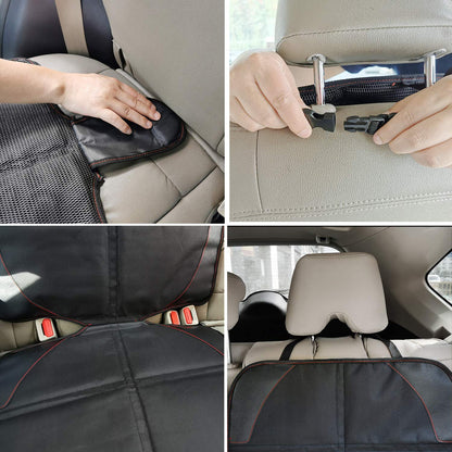 Car Seat Protector,Baby Kids Car Seat Protectors for Child Seats,Waterproof Fits Isofix with Thickest Padding & Padded Cover & Mesh Pockets & Universal Size(Black, 1 Pack)