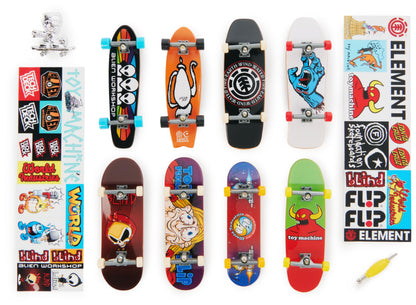 Tech Deck, 25th Anniversary 8-Pack Fingerboards with Exclusive Figure, Collectible and Customisable Mini Skateboards, Kids’ Toys for Ages 6 and up
