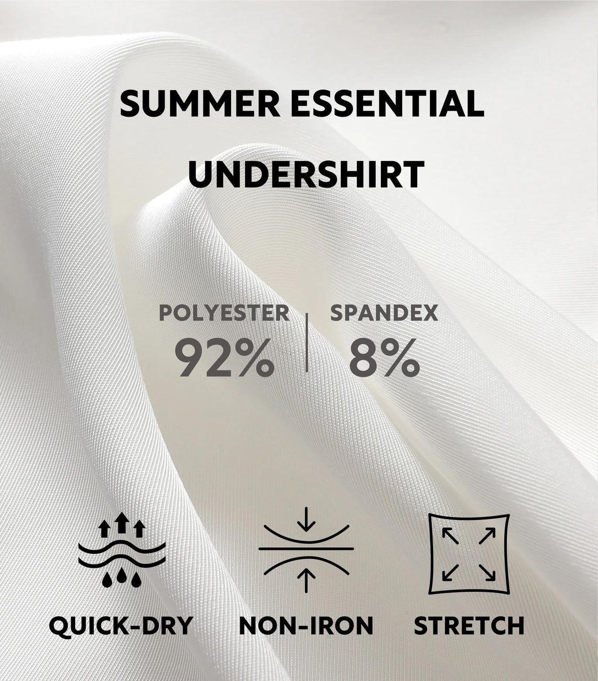 DAVID ARCHY Men’s Undershirts Quickly-Dry T-Shirts,Stretch Moisture-Wicking Crew Neck Tees for Men,3 Pack (XXL, White)