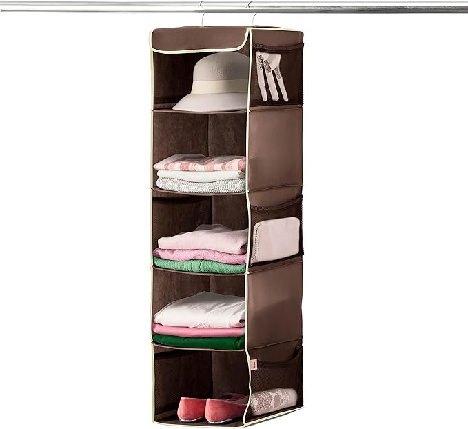ZOBER Hanging Closet Organizer, 5-Shelf