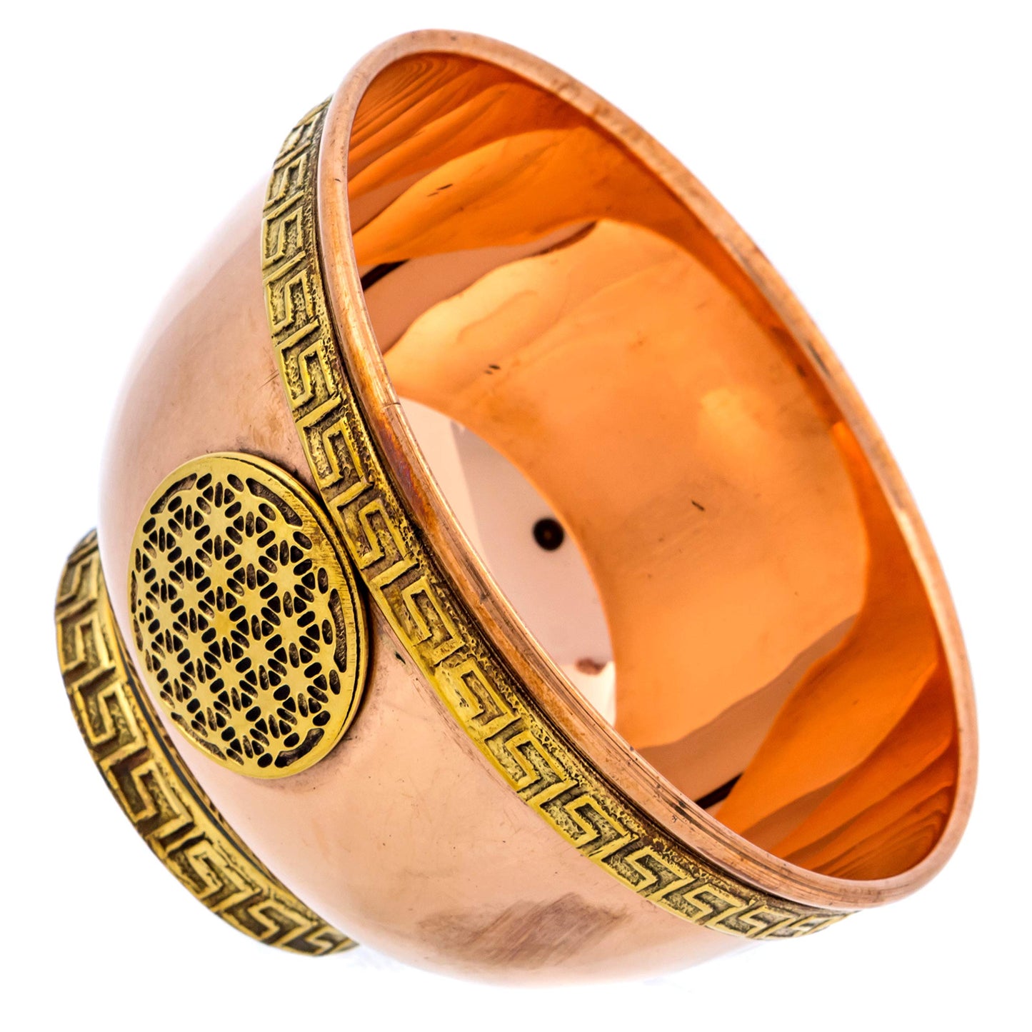 Flower of Life Copper Bowl - Offering Bowl for Ritual Use, Altar Table, Incense Holder, Home Decor - 3 Inches Wide