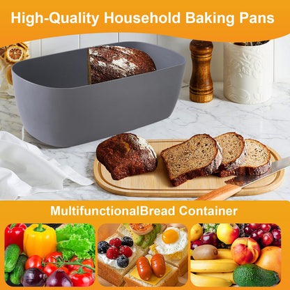 Nomotruc Bread Box For Kitchen Countertop,Bread Box with Cutting Board Lid Made with Bamboo Fiber,Bread Container Holder Keeper Keep Fresh I14.4x8.3x5.6 in……