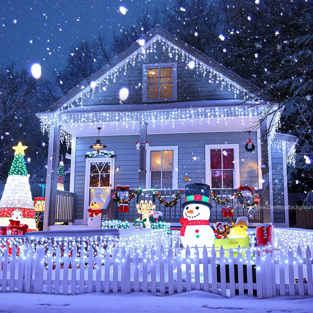 White Christmas Lights Outdoor - 33ft 400 LED Icicle Lights for Outside House, Twinkle Outside Lights Plug in 8 Modes Timer Waterproof for Patio Window Holiday Wedding Party Pathway Indoor Decorations