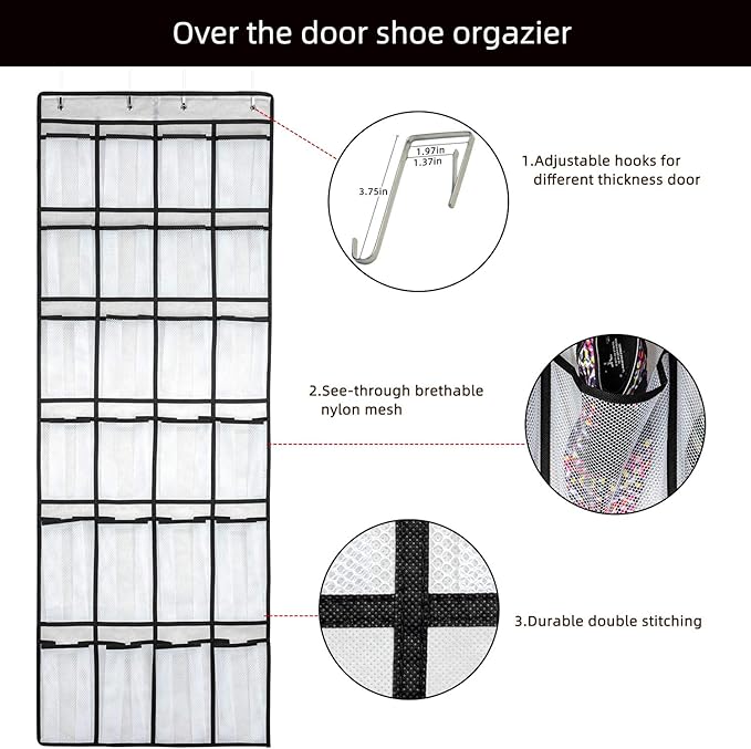 Over the Door Shoe Organizer, Hanging Shoe Organizer