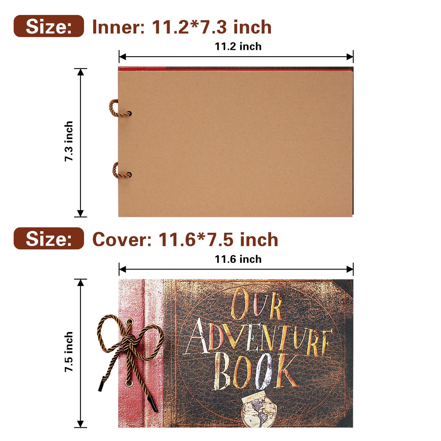 Vienrose Our Adventure Book Scrapbooks Album Up Movie Scrap Photo Book Embossed Words with Luxury DIY Kit for Couples＆Men Boyfriend