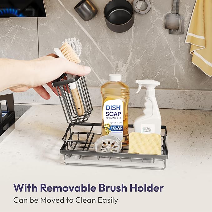 SWTYMIKI Large Sink Caddy Kitchen Sink Organizer