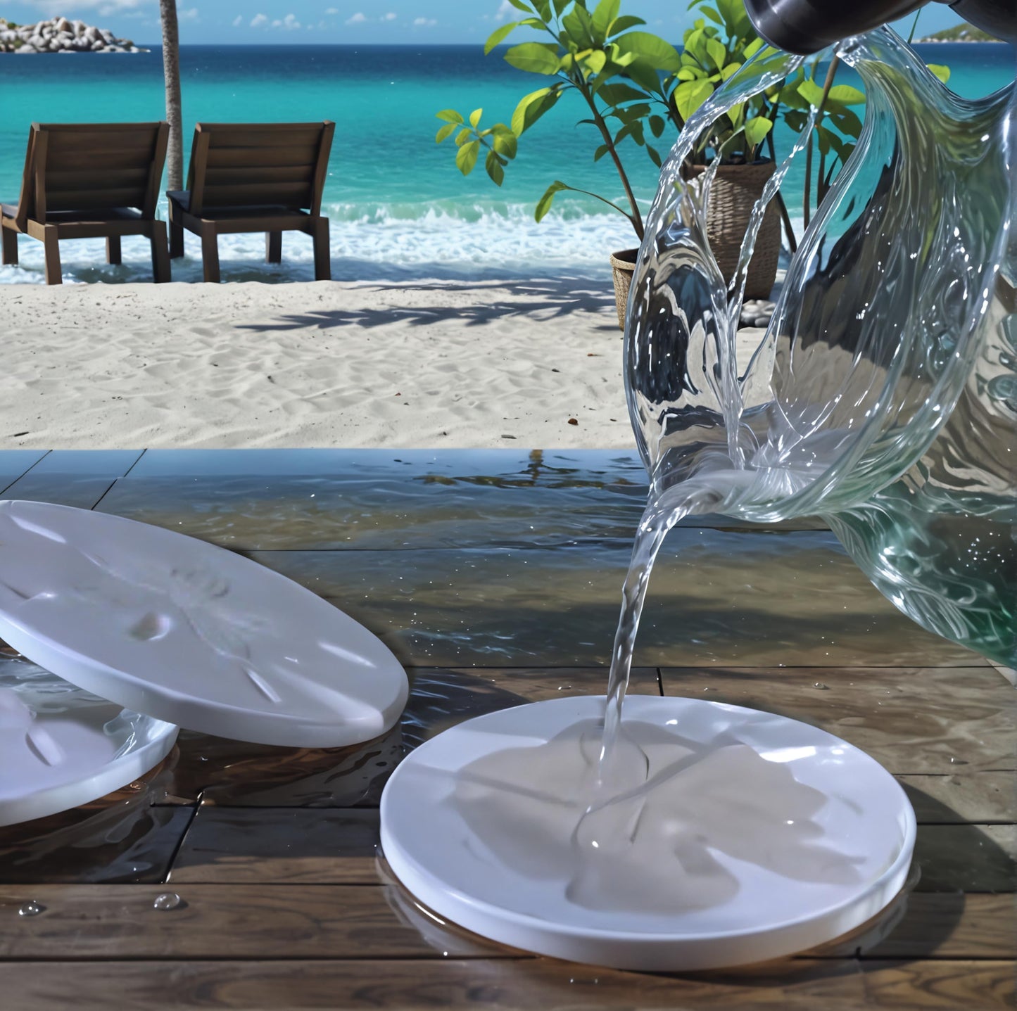 McCarter Coasters Mixed Shells Absorbent Drink Coasters - Handmade Stone Coasters - 4.38 inch Round (4pc) - Made in USA