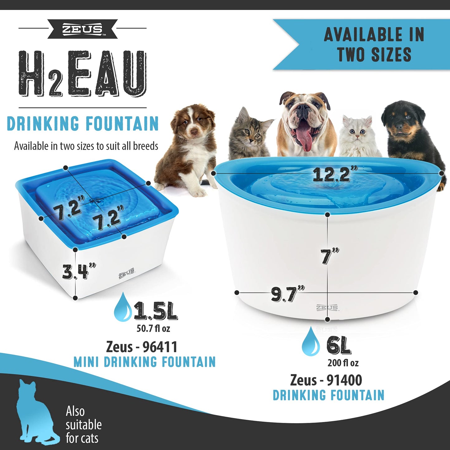 Zeus H2EAU Dog Water Drinking Fountain