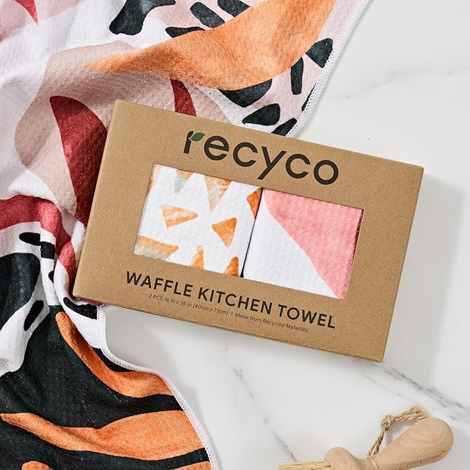 RECYCO Waffle Kitchen Towel Set of 2