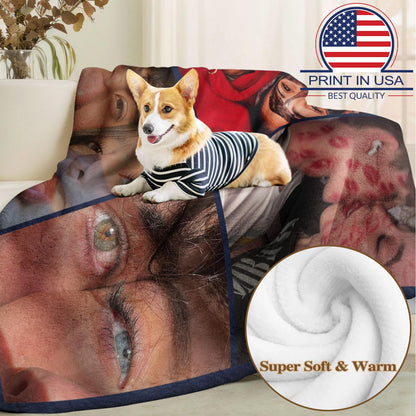 ShineSand Personalized Valentines Day Gifts for Him Her Custom Blanket with Picture Text - Print in USA Customized I Love You Couple Gifts for Girlfriend Boyfriend Husband - Soft Fleece Photo Blankets