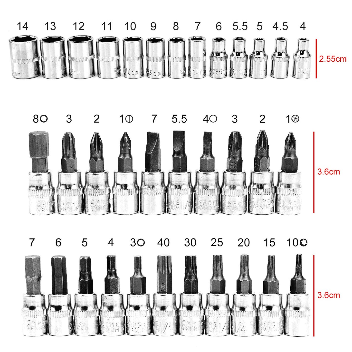 HSEAMALL 46PCS Socket Set, 1/4 Inch Drive Metic Socket Driver Bits Set with Quick-Release Ratchet Wrench,Extension Bars for Car Bicycle Motor