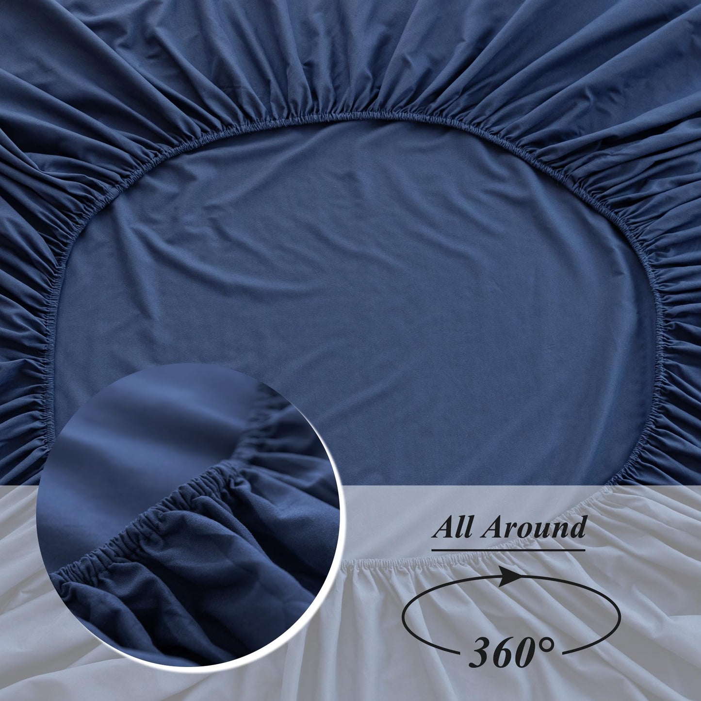Twin Fitted Sheet Only - Premium 1800 Super Soft & Cozy Microfiber, Wrinkle, Fade, Shrinkage Resistant Deep Pocket Twin Size Fitted Bottom Sheet, Navy