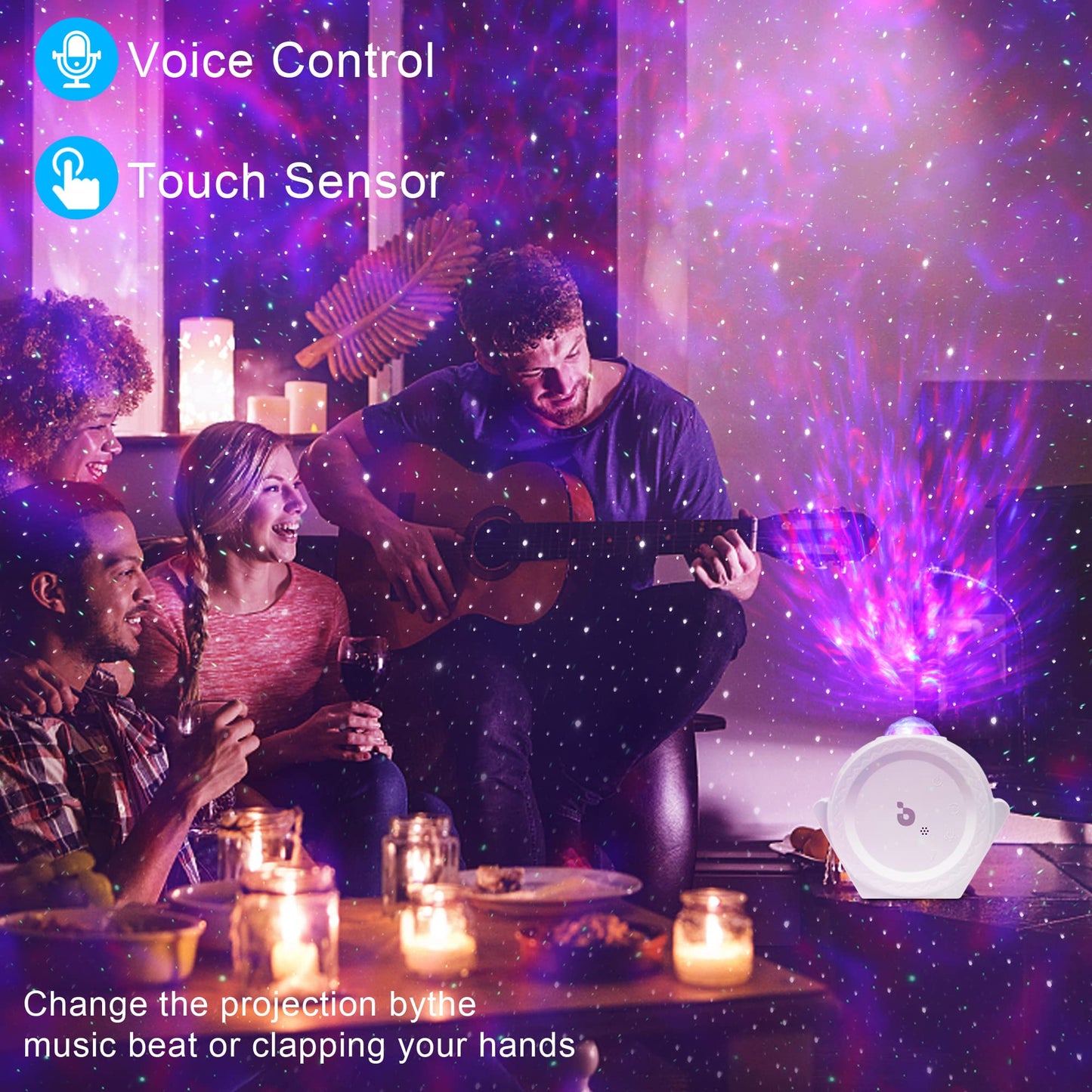 Galaxy Projector Night Light: 3 in 1 Star Lights Projector with Nebula Ocean Moon, Kids Adults 3D Starlight Sensory Lights with Voice/Timer Control,Compatible Alexa Google Assistant,for Bedroom Gifts