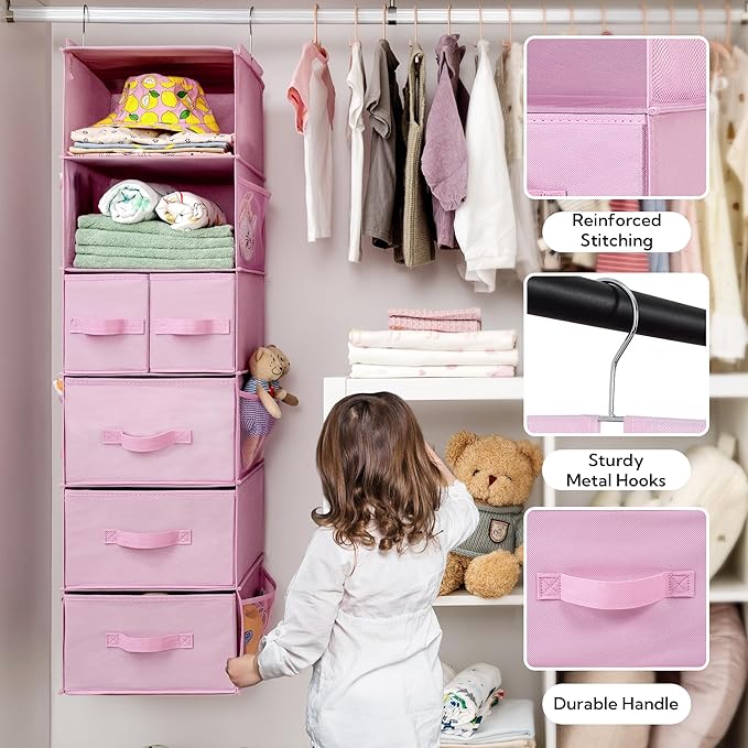 GRANNY SAYS Hanging Closet Organizers and Storage, 6 Shelves Closet Hanging