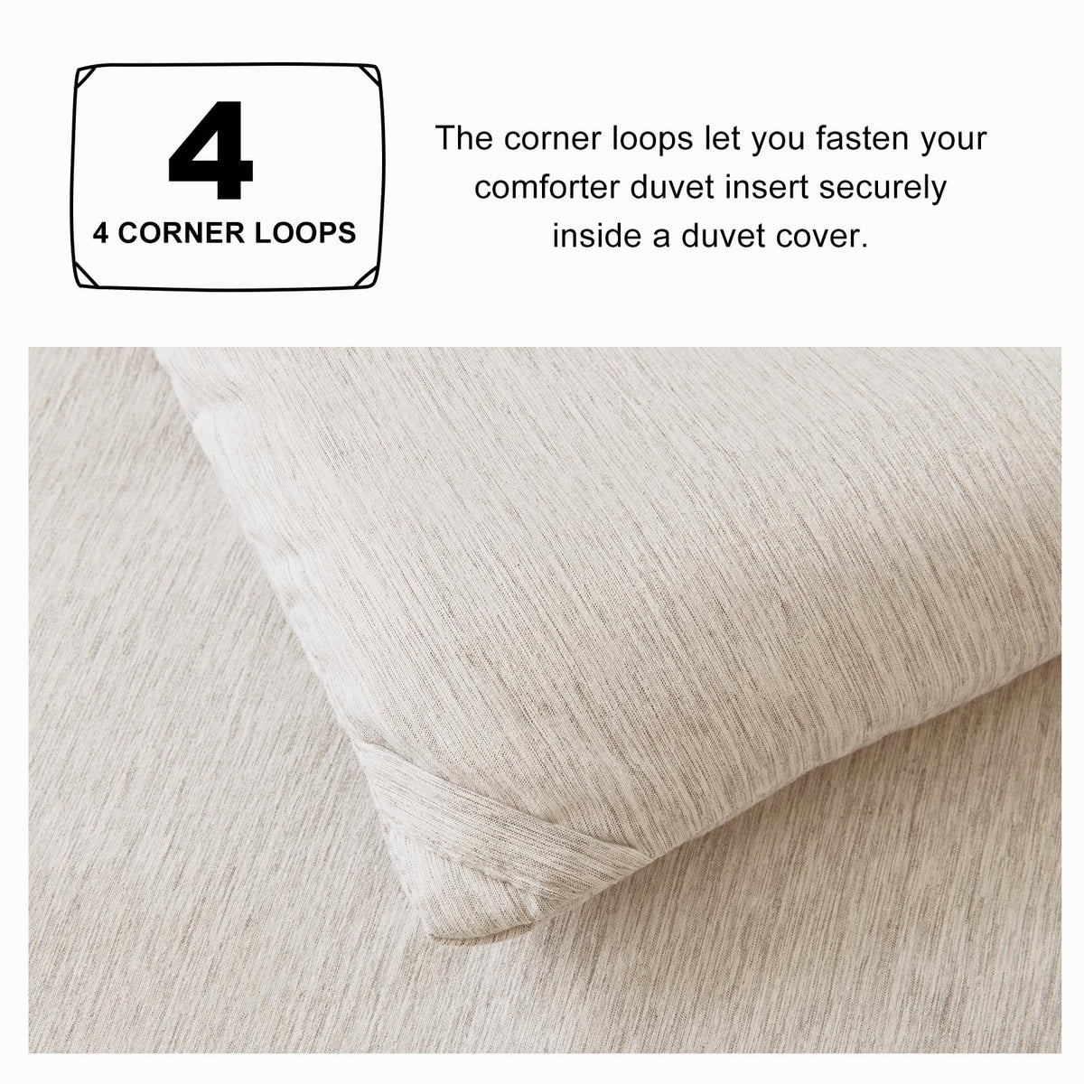 CozyLux Queen Comforter Set 3 Pieces, Heathered Beige Luxury Comforters Queen Size Bedding Set, Breathable Lightweight Down Alternative Comforter with 2 Pillow Shams, All Seasons Bed Set Gift for Home