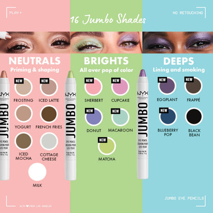 NYX PROFESSIONAL MAKEUP Jumbo Eye Pencil, Blendable Eyeshadow Stick & Eyeliner Pencil - Black Bean (Black)