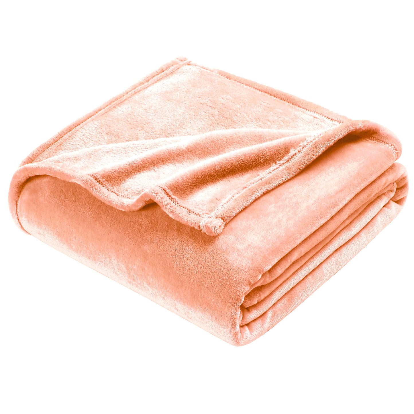 DREAMNINE Super Soft Fuzzy Fleece Throw Blanket for Couch Sofa 50" x 60", Decorative Solid Lightweight Velvet Blanket for Chair, Cozy Accent Shaggy Micro Plush Flannel Blankets for Bedroom Dorm, Peach