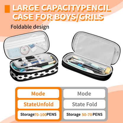 SnuggleHive Soccer Ball Pencil Case for Boys & Kids,Large Capacity Expandable Pencil Pouch with Double Zippers & Compartments,Cool Sport Stationery Organizer Pencil Box for School Students & Gift