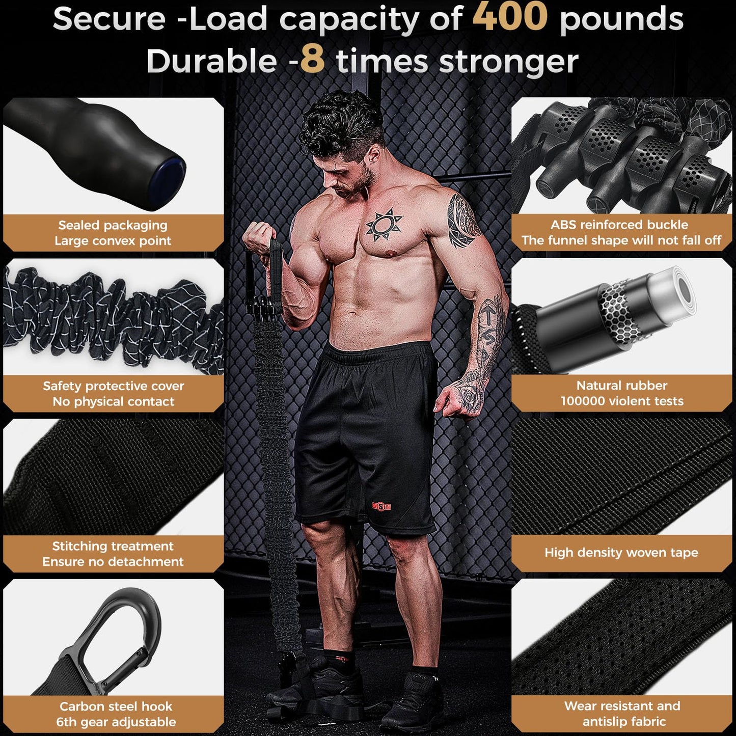 Innstar Pull Up Assistance Bands, 3 Heavy-Duty Adjustable Pull Up Bands Set, Pull Up Bands Assistance Bands for enhanced strength training - Patent (Black 165lbs adjustable resistance)