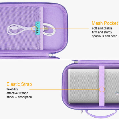 RAIALL Hard Travel Case for Sony ULT Field 3 Wireless Portable Bluetooth Speaker, Sony ULT Field 3 Protective Carrying Storage Bag, Purple+Shoulder Strap