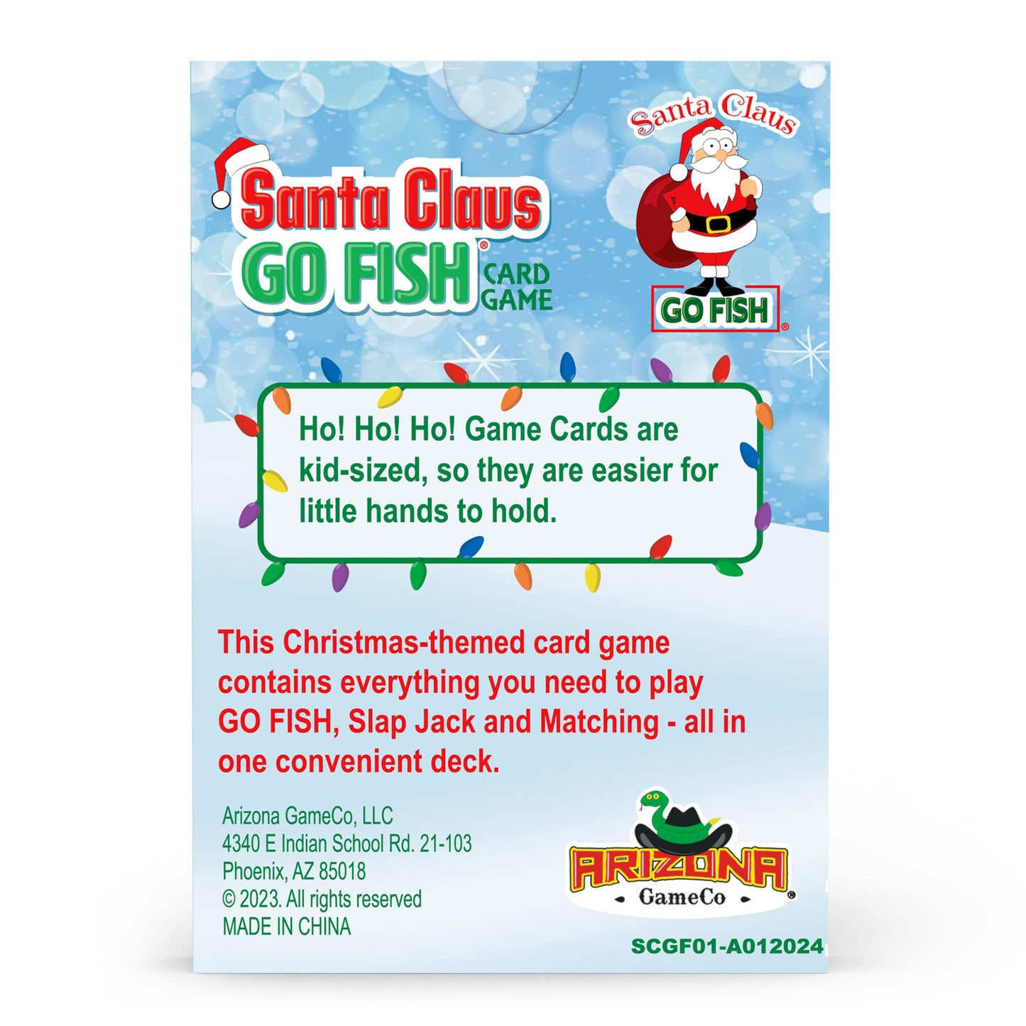 Santa Claus Go Fish – A Family Christmas Game for Kids Ages 4 & Up | Go Fish, Old Maid, and Slap Jack in One Deck (Holiday Stocking Stuffers, Gift for Boy or Girl, Fun Family Board Game Night)