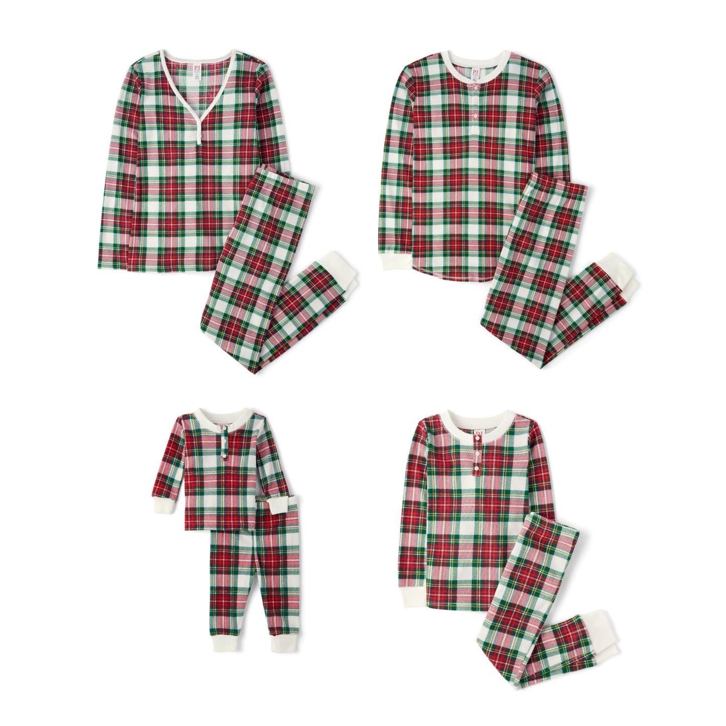 The Children's Place,Unisex Baby,Family Matching, Plaid Thermal Pajamas Sets,Red Tartan Plaid,3 Years