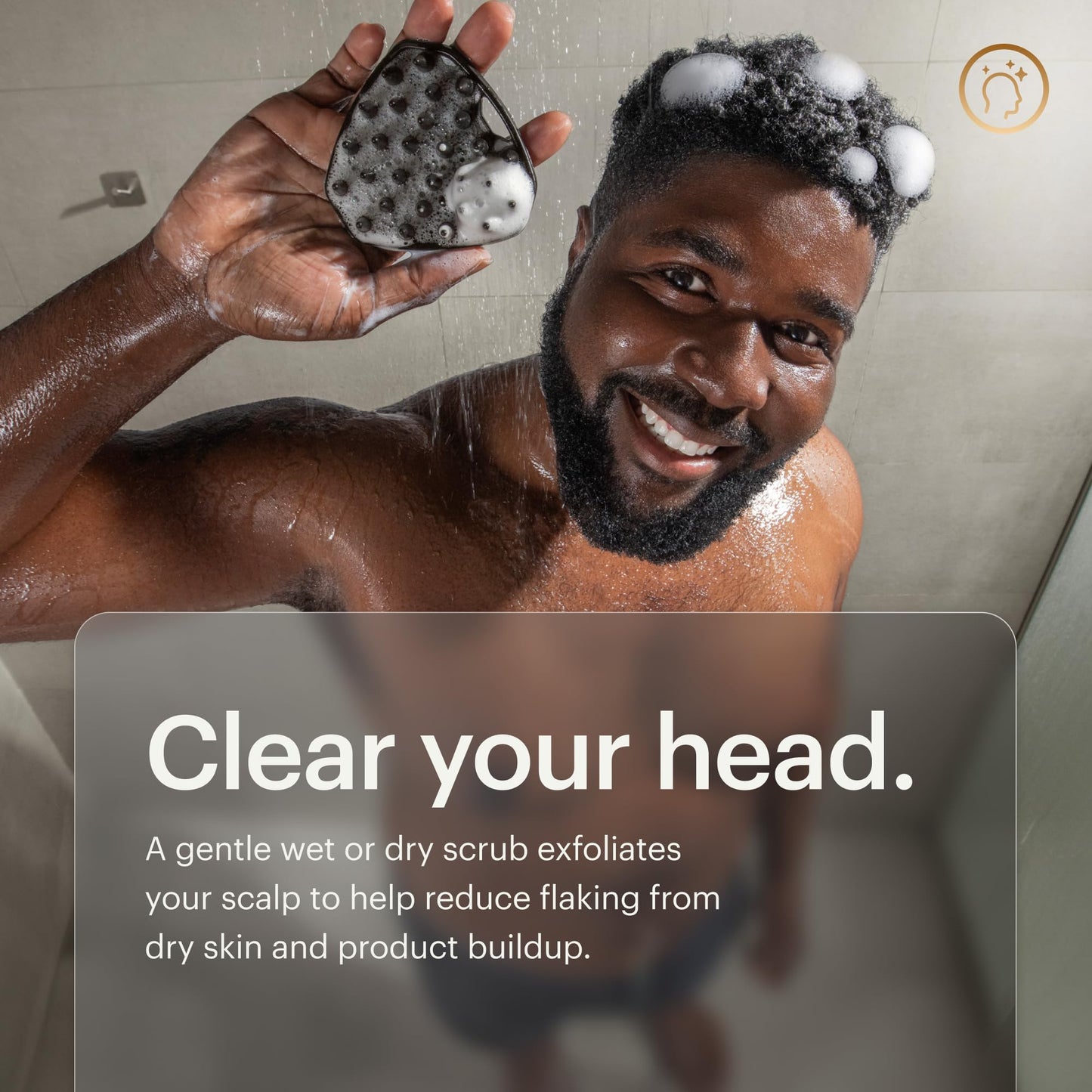 MANSCAPED® The Face Buffer - Men's Silicone Face Scrubber for Nourishing, Deep Cleaning & Exfoliating Your Skin, No-Slip Suction Cup Handle, Gentle Face Massage, 1-Pack