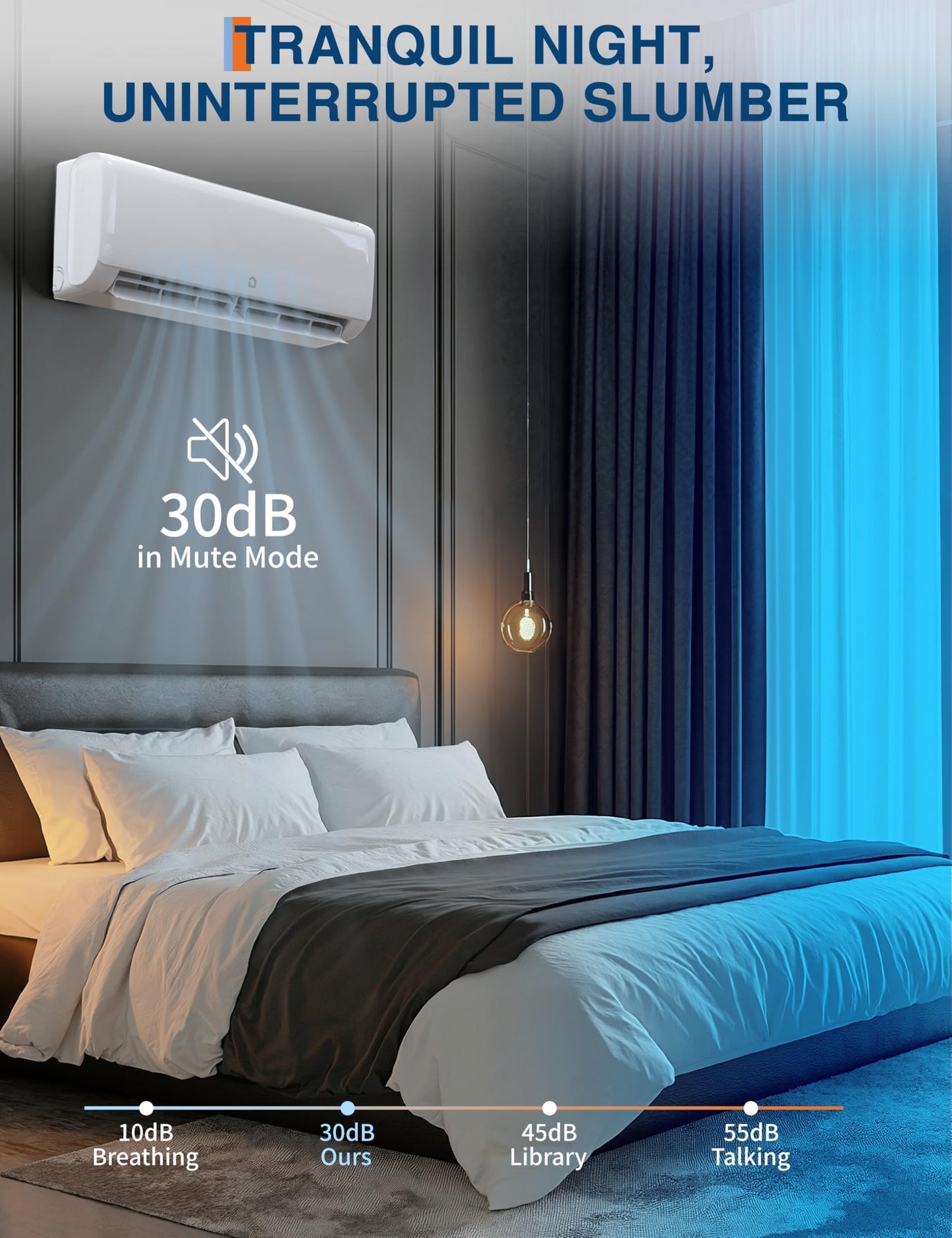 24,000 BTU Mini Split Air Conditioner & Heat Pump, 19 SEER2 Ductless Inverter AC, Ultra-Quiet, WiFi/Alexa Control, Cools/Heats Up to 1,500 Sq.ft, 230V, Space-Saving Outdoor Unit, 5-Year Warranty