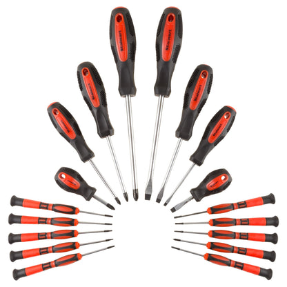 Stalwart - 75-HT4088 18 Piece Screwdriver Set with Wall Mount and Magnetic Tips- Precision Kit Including Flatheads, Phillips, and Torx Screwdrivers by