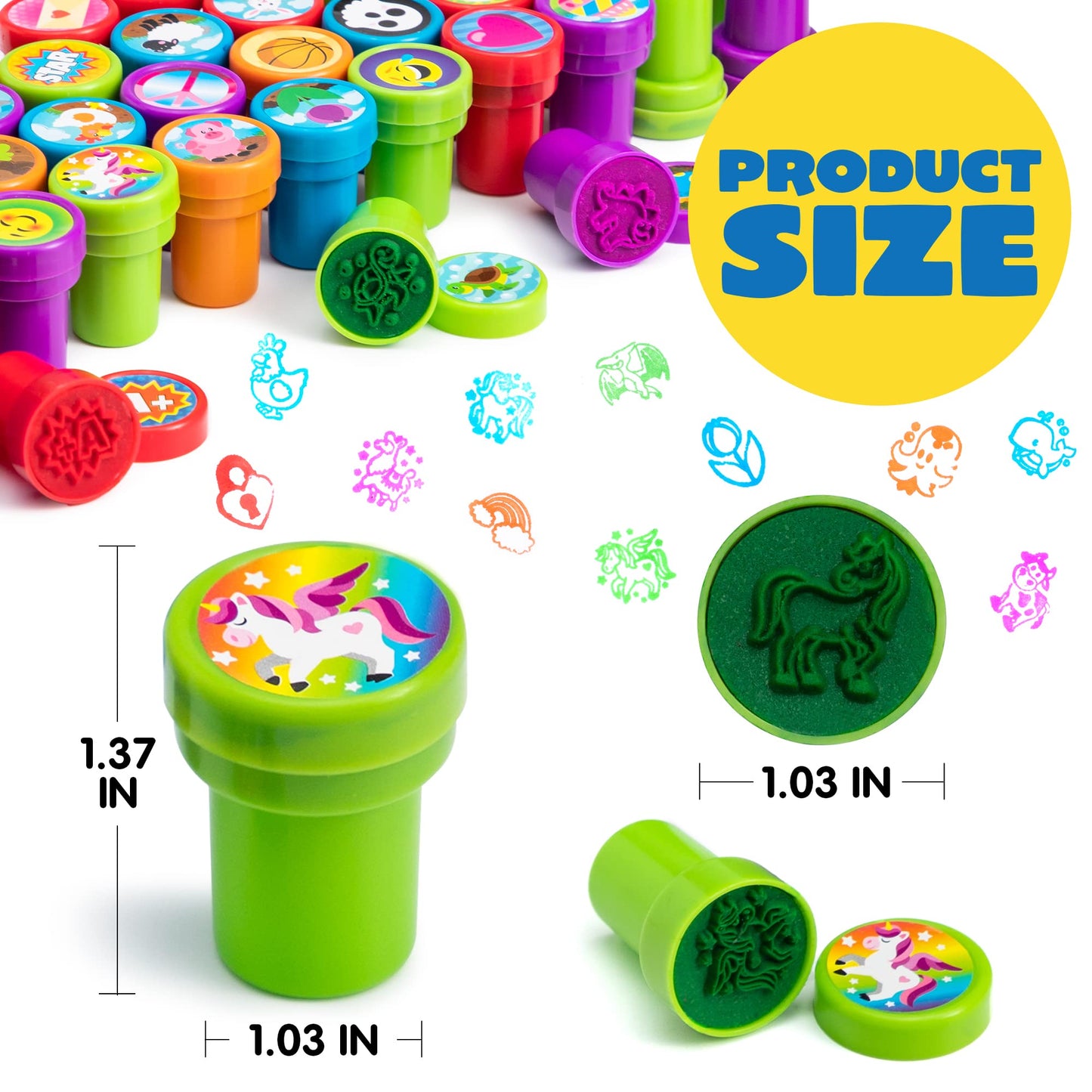 JOYIN 100 Pcs Assorted Stamps for Kids Self-Ink Stamps (50 Different Designs, Dinosaur, Zoo Safari Stampers) for Party Favor, Carnival Prizes, School, Easter Egg Stuffers, Halloween, Christmas