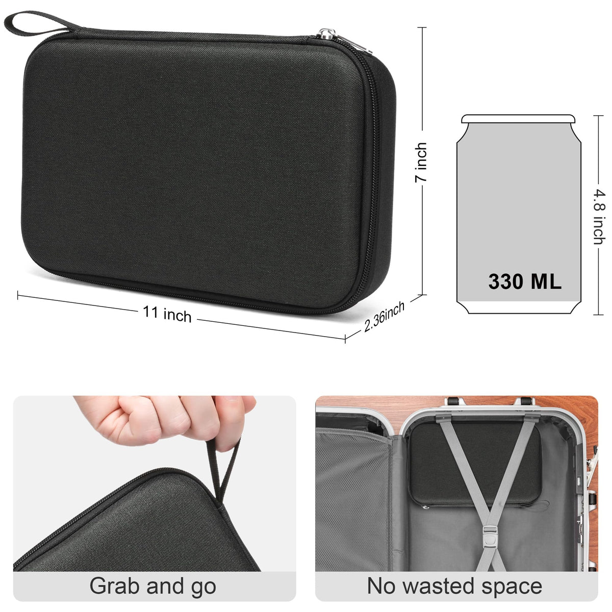 Bukere Travel Sunglasses Organizer Case Adjustable Slot For Multiple Eyeglasses Hard-shell Portable Storage Box for Men Women