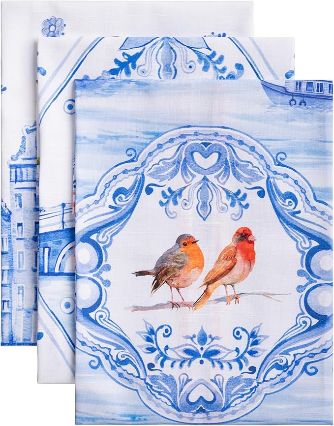 Maison d' Hermine Kitchen Towels Set of 3 100% Cotton 27.50" x 20" Reusable